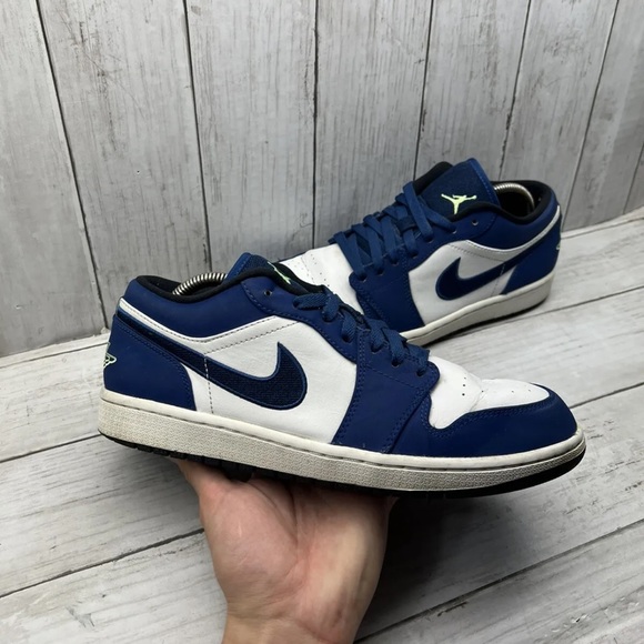 AIR JORDAN 1 LOW 553558 405 INSIGNIA BLUE MENS SIZE 9 Shoes Sneakers‎ Rare